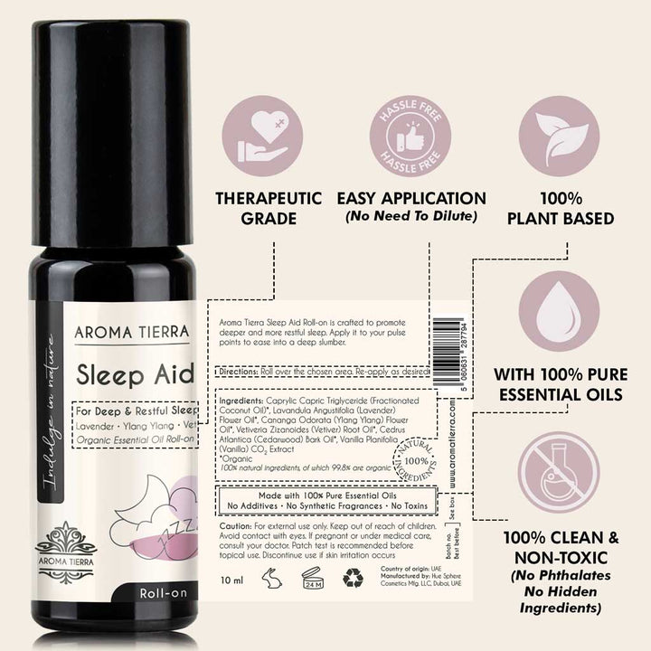 Sleep Aid - Essential Oil Roll-on Organic - Aroma Tierra