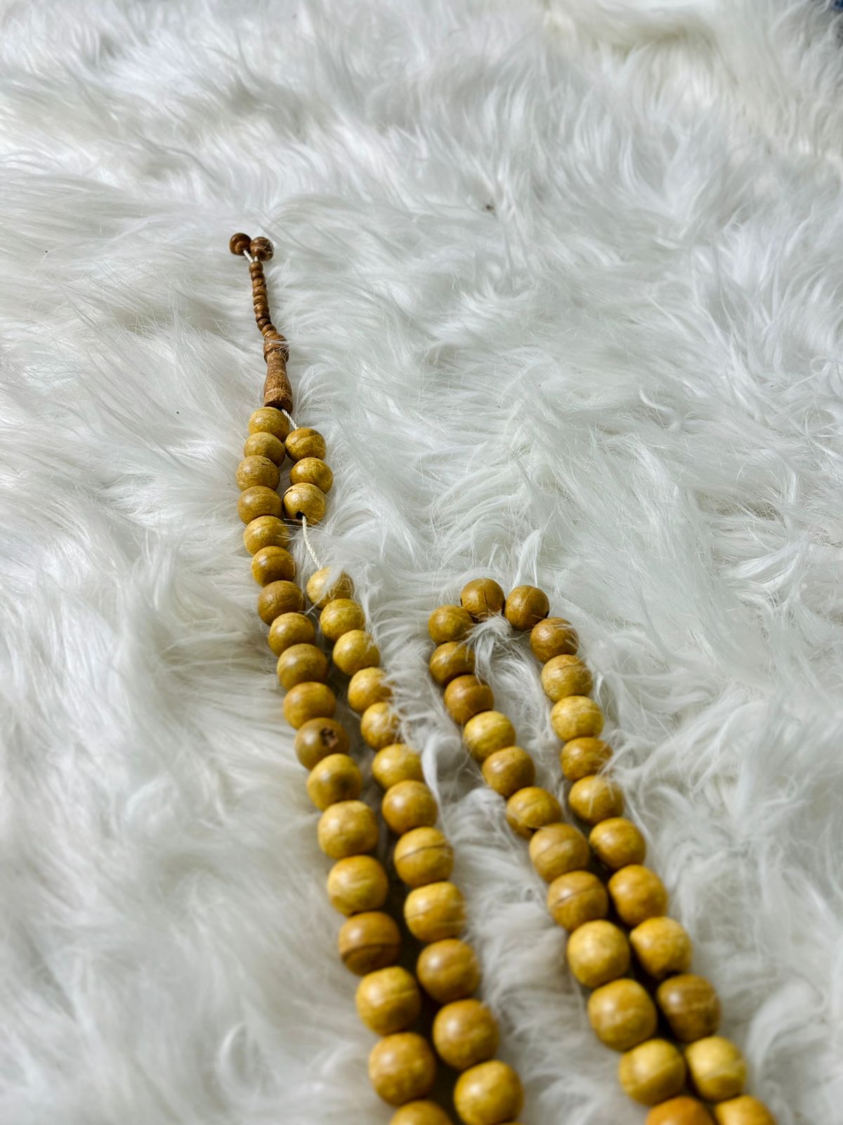 99 beads Wooden Tasbeeh Beige Color - 16mm beads size