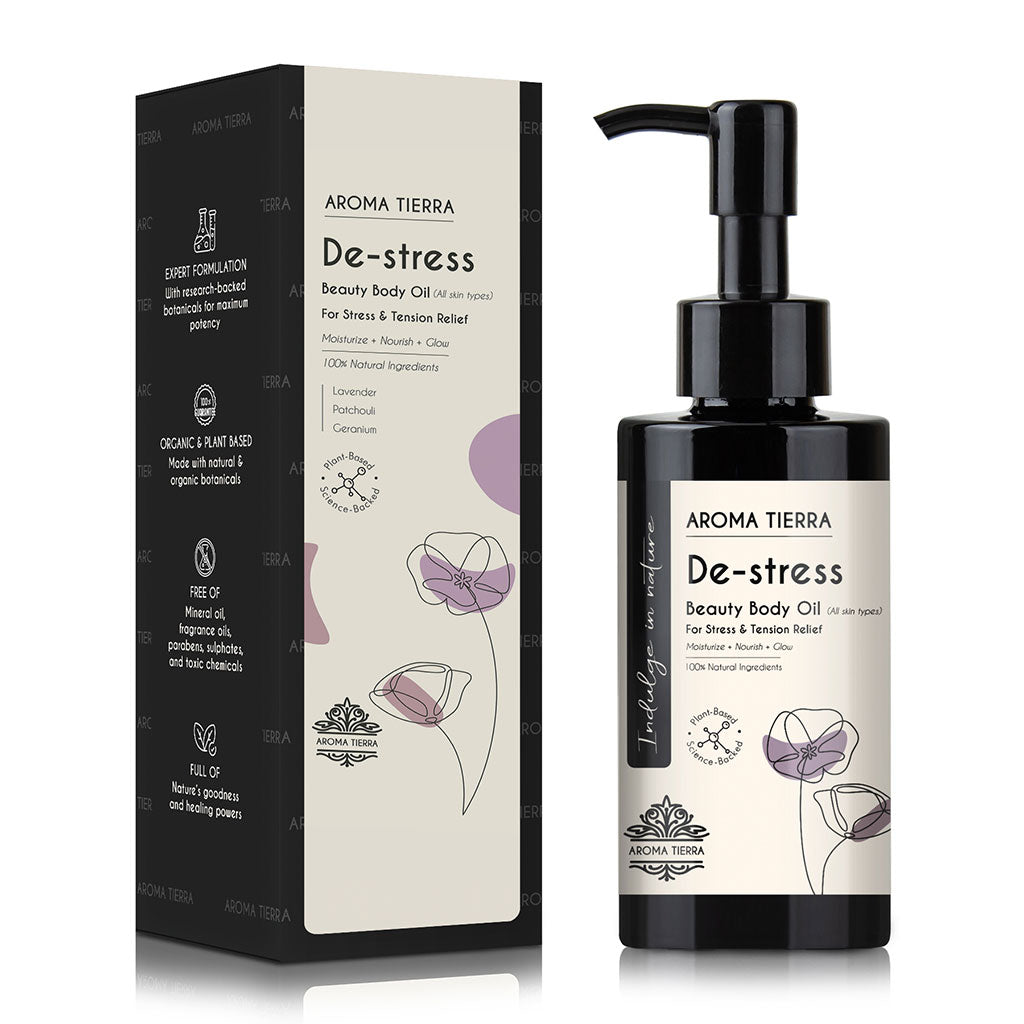 De-stress Body Oil – Stress Relief Blend (100ml) - Aroma Tierra