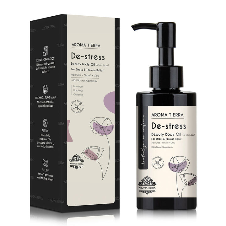 De-stress Body Oil – Stress Relief Blend (100ml) - Aroma Tierra