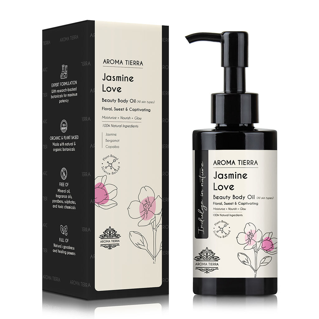Buy Jasmine Love Body Oil 100ml at deensquare.com Dubai | UAE. Luxurious jasmine body oil for soft skin, hydration, relaxation, and wellness care.