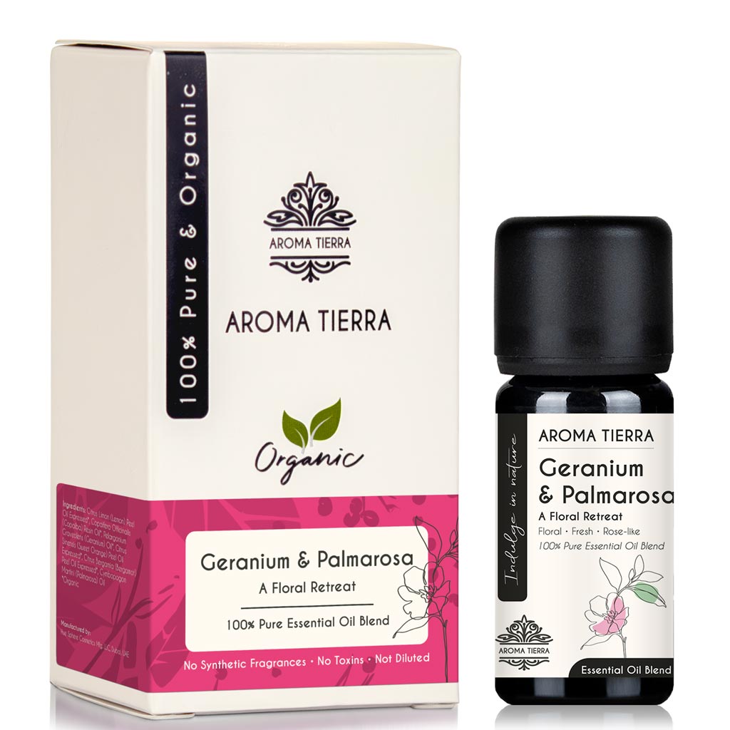 Geranium &amp; Palmarosa Essential Oil Blend - Aroma Tierra
