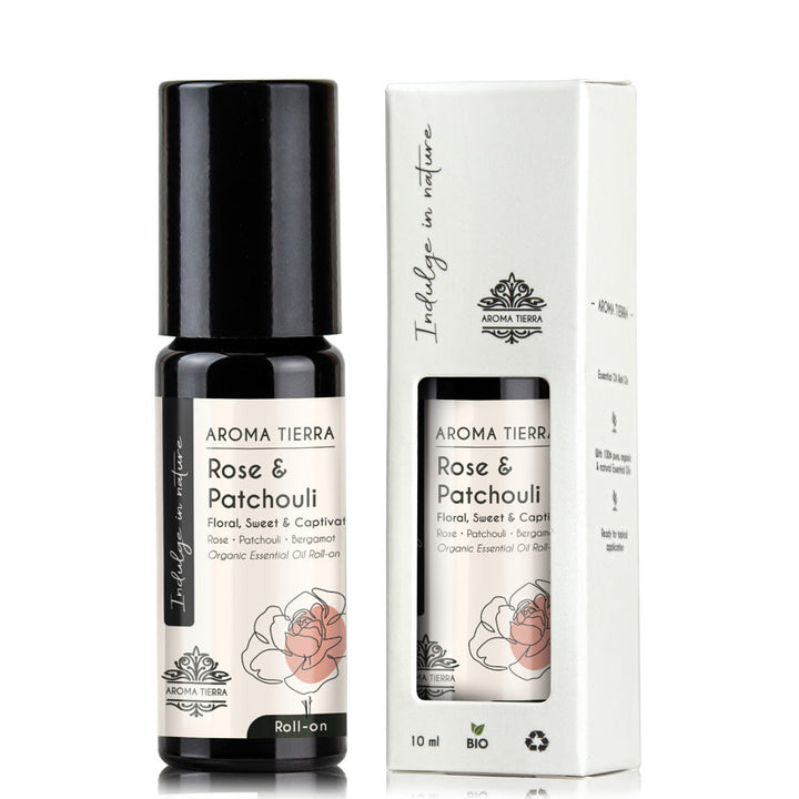 Rose &amp; Patchouli Essential Oil Roll-On Organic | Aroma Tierra