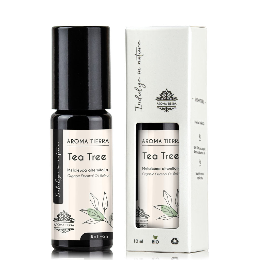 Tea Tree Essential Oil Roll-On Organic 10ml – Purifying Aromatherapy Blend | Aroma Tierra