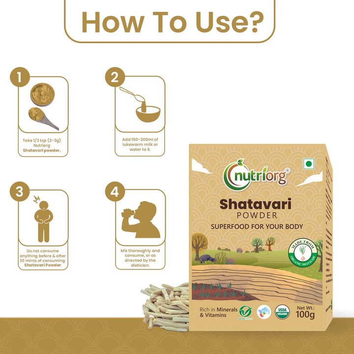 Nutriorg Certified organic Shatvari Powder 100g