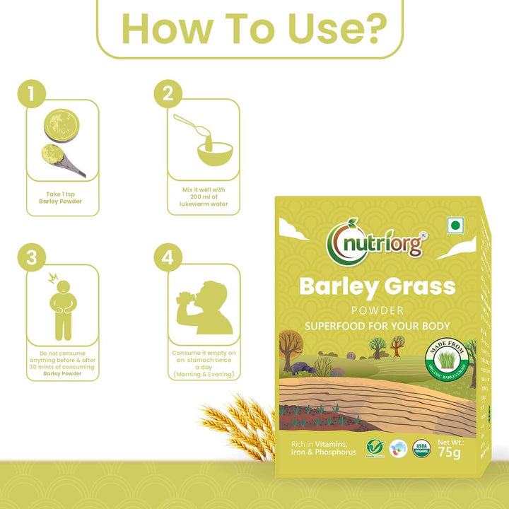 Nutriorg Organic Barley Powder 75g