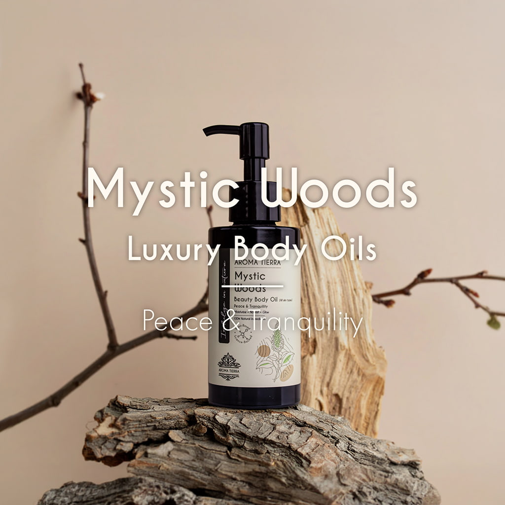 Buy Mystic Woods Body Oil 100ml at deensquare.com Dubai | UAE. Luxurious organic body oil for soft skin, relaxation, and aromatherapy wellness.