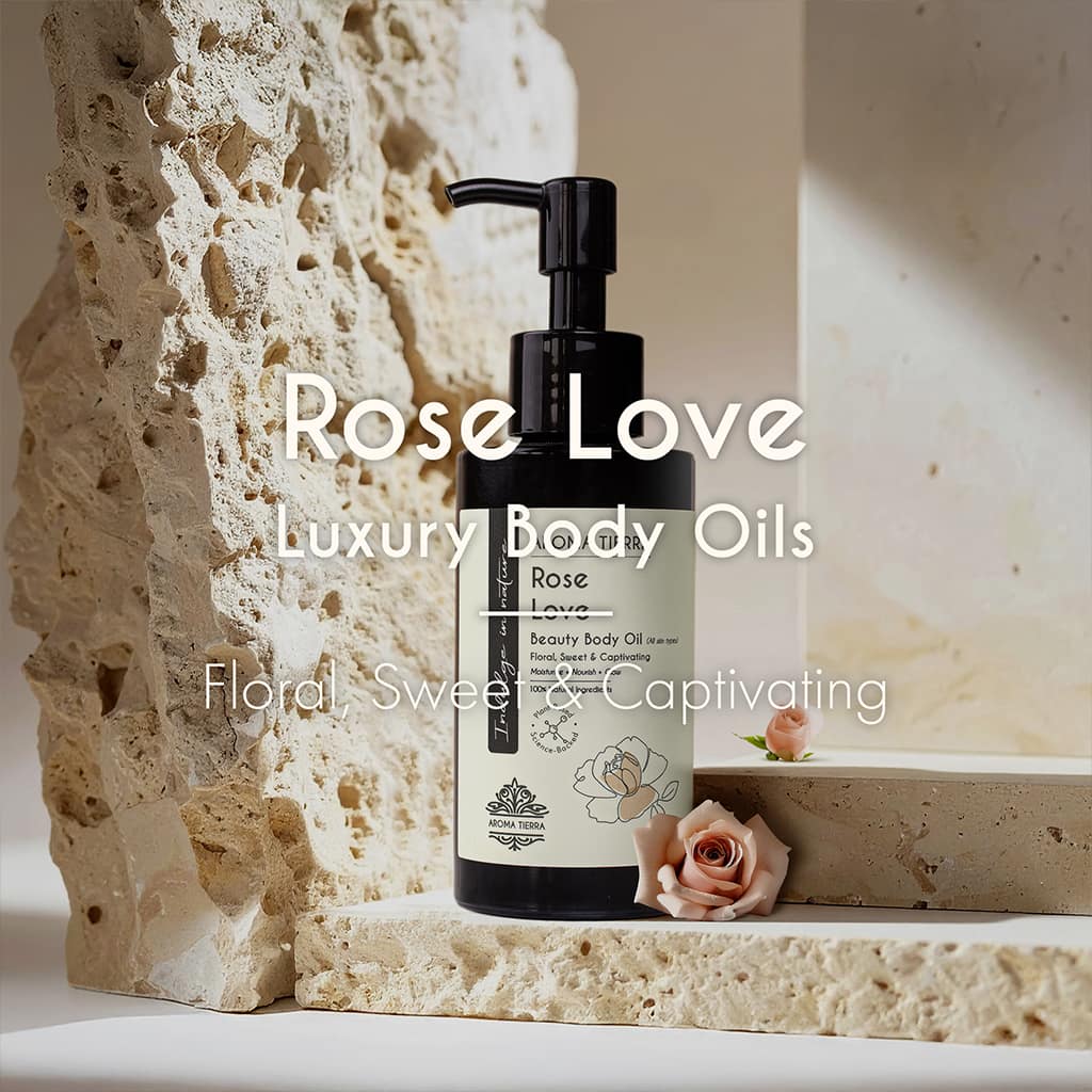 Buy Rose Love Body Oil 100ml at deensquare.com Dubai | UAE. Luxurious rose body oil for soft skin, hydration, relaxation, and wellness care.