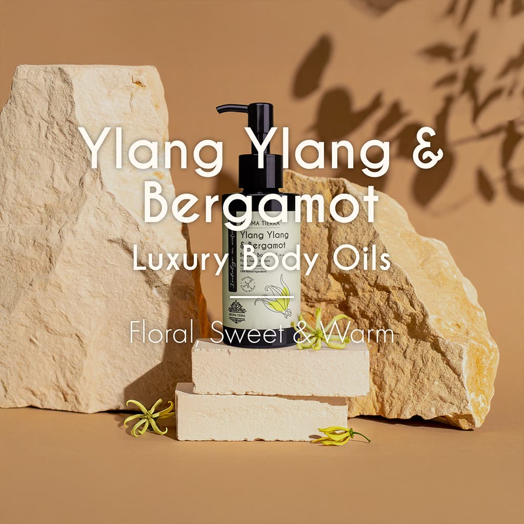 Buy Ylang Ylang & Bergamot Body Oil 100ml at deensquare.com Dubai | UAE. Luxurious floral body oil for soft skin, relaxation, and wellness care.