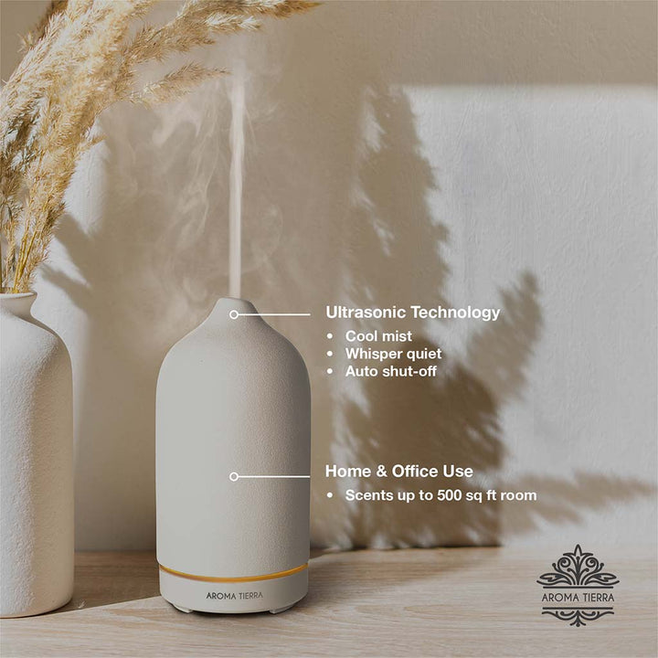 Best essential oil diffuser for gifting by Aroma Tierra , home and office use, cool mist, whisper quite, auto shut-off