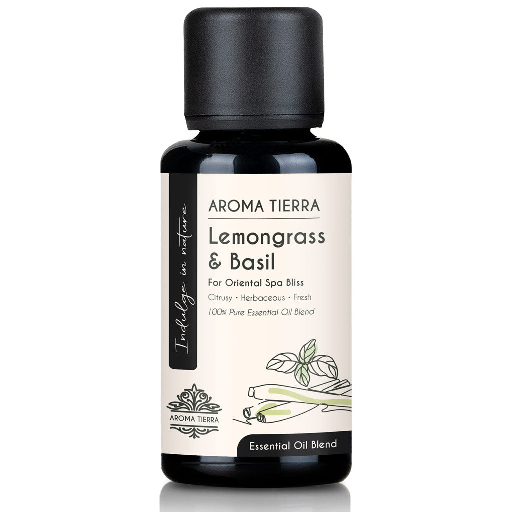 Lemongrass &amp; Basil Essential Oil – Spa-Inspired Relaxing Aroma