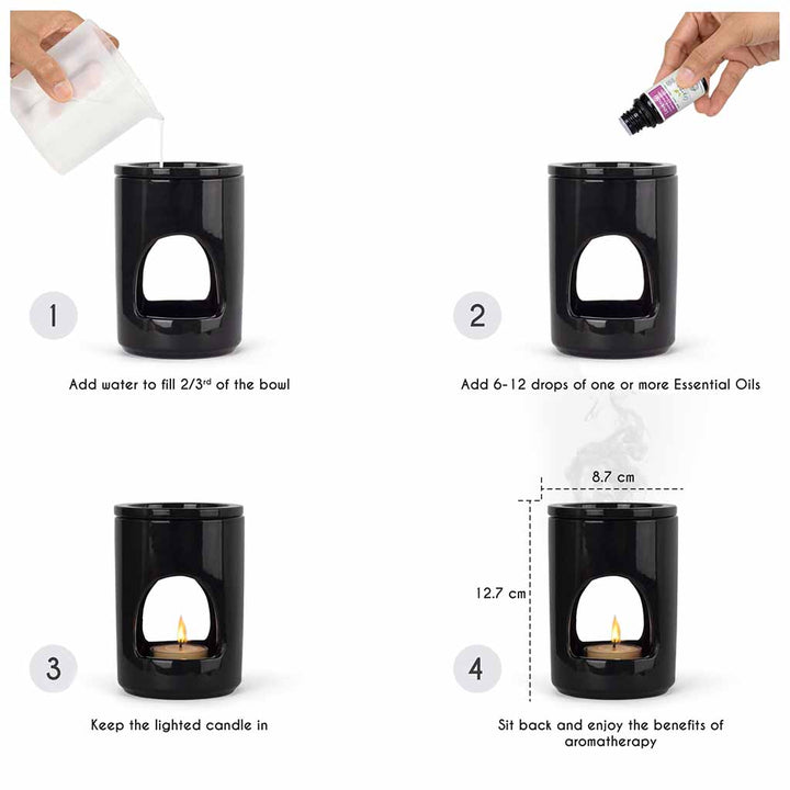 Best elegant and sophisticated black ceramic candle burner diffuser for gifting.
