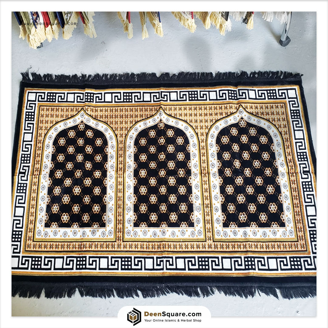 Family Prayer Mat for 3 person - 110x160 cm, Large Size | سجادة صلاة عائلية لثلاثة اشخاص
