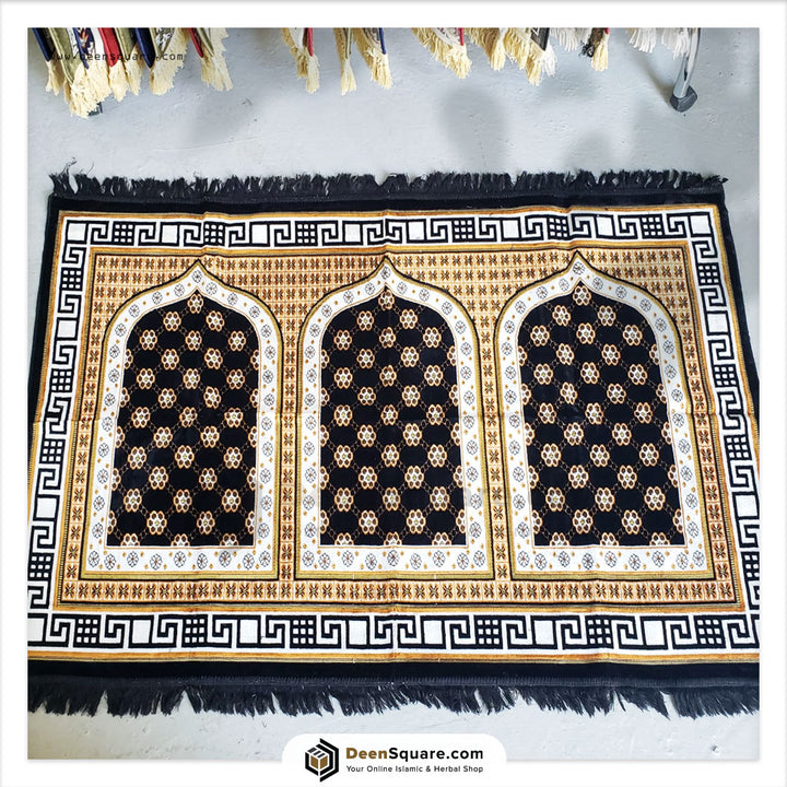 Family Prayer Mat for 3 person - 110x160 cm, Large Size | سجادة صلاة عائلية لثلاثة اشخاص