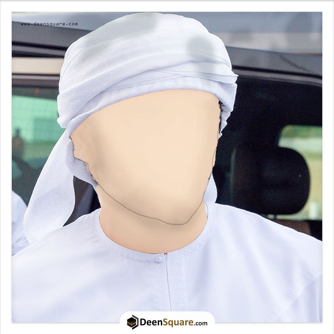 Stitched Hamdaniya Shemagh (Ghatra) White for Men