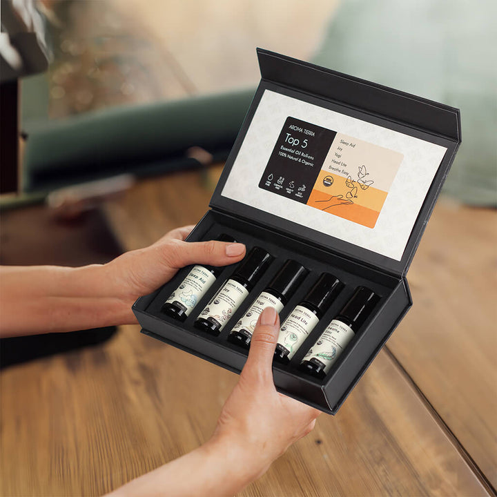 100%  Natural and Organic top Roll-On Essential Oils set ideal for gifting