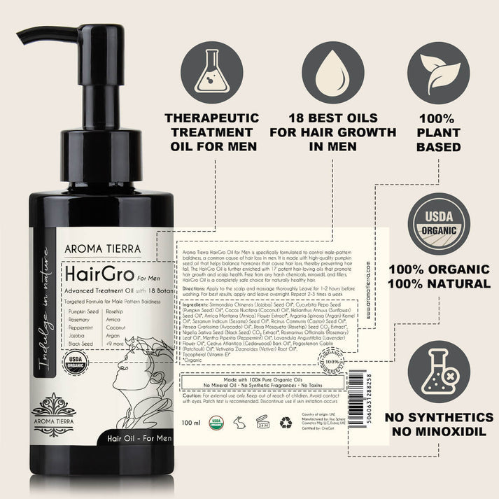 HairGro - Hair Growth Oil for Men (with Pumpkin & Rosemary) 100 ml