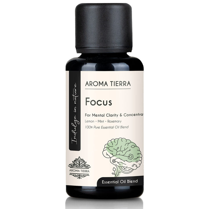 Focus Essential Oil Blend For Mental Clarity &amp; Concentration - Aroma Tierra