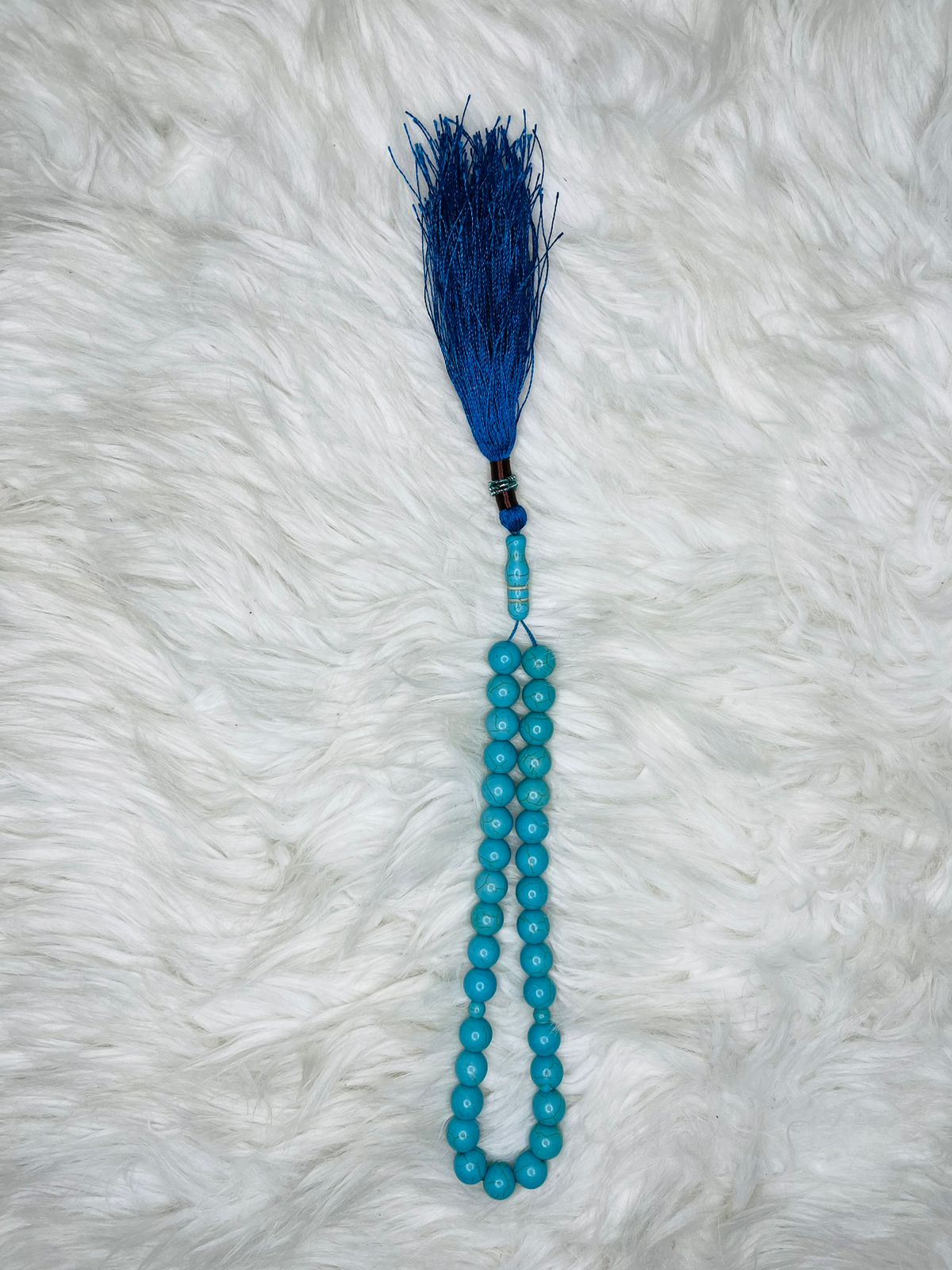 33 Beads Stone Aqeeq Tasbeeh - Blue Color