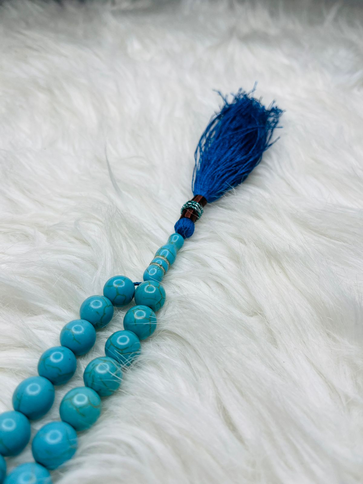 33 Beads Stone Aqeeq Tasbeeh - Blue Color