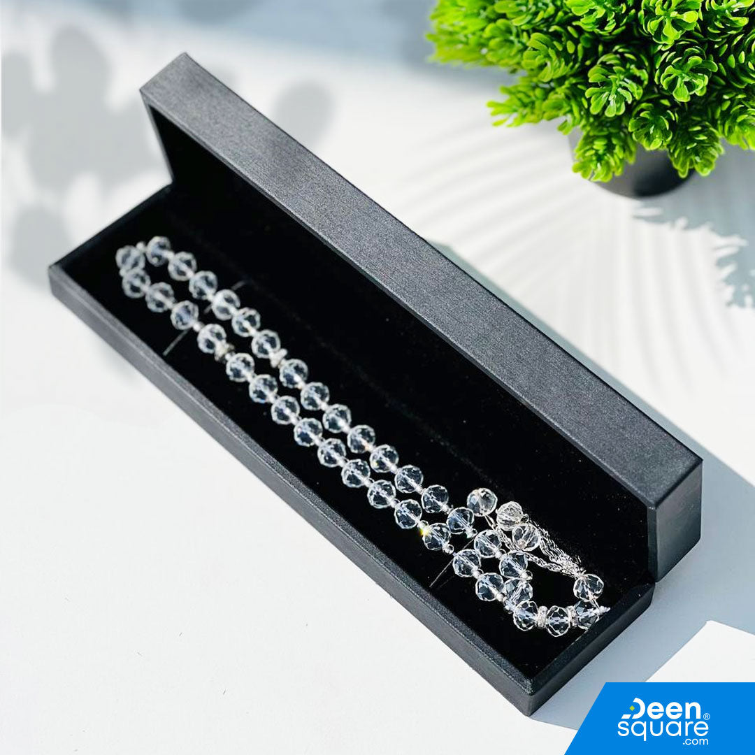 33 Beads Crystal Tasbeeh (تسبيح‎‎) with Gift Box