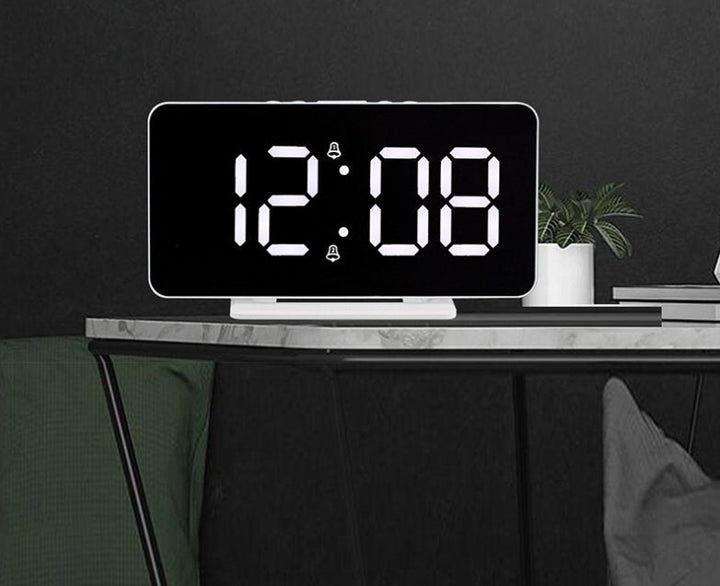 Buy 0S-002 LED Mirror Alarm Clock at deensquare.com Dubai | UAE. Displays time, date, temperature &amp; dual alarms with stylish mirror design.
