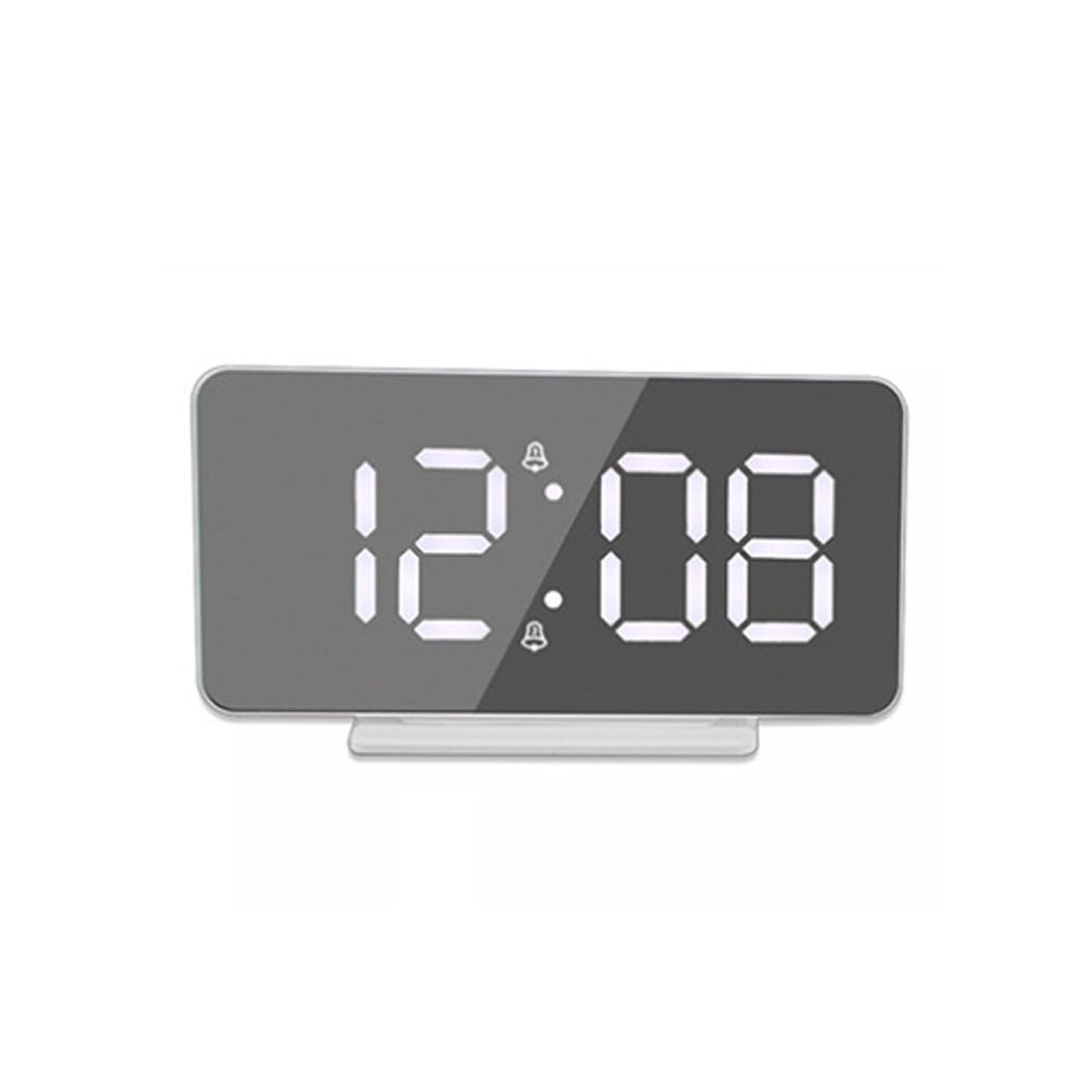 Buy 0S-002 LED Mirror Alarm Clock at deensquare.com Dubai | UAE. Displays time, date, temperature & dual alarms with stylish mirror design.