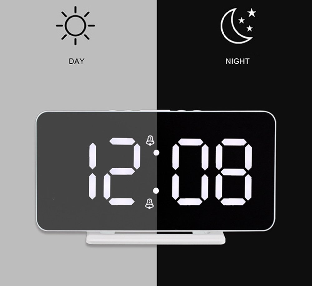 Buy 0S-002 LED Mirror Alarm Clock at deensquare.com Dubai | UAE. Displays time, date, temperature &amp; dual alarms with stylish mirror design.