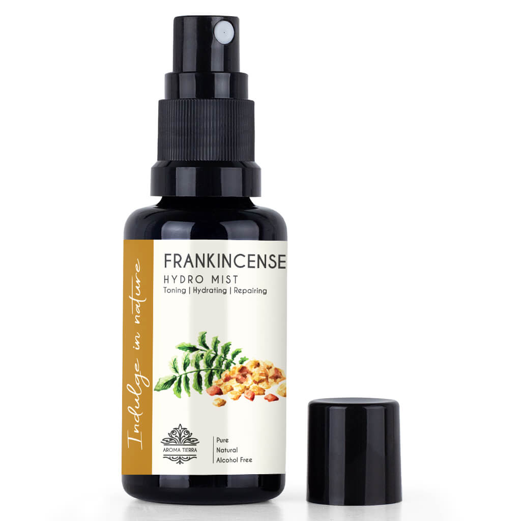 Aroma Tierra Organic Frankincense Hydro Mist - ECOCERT Certified Omani Frankincense Water for Anti-Aging