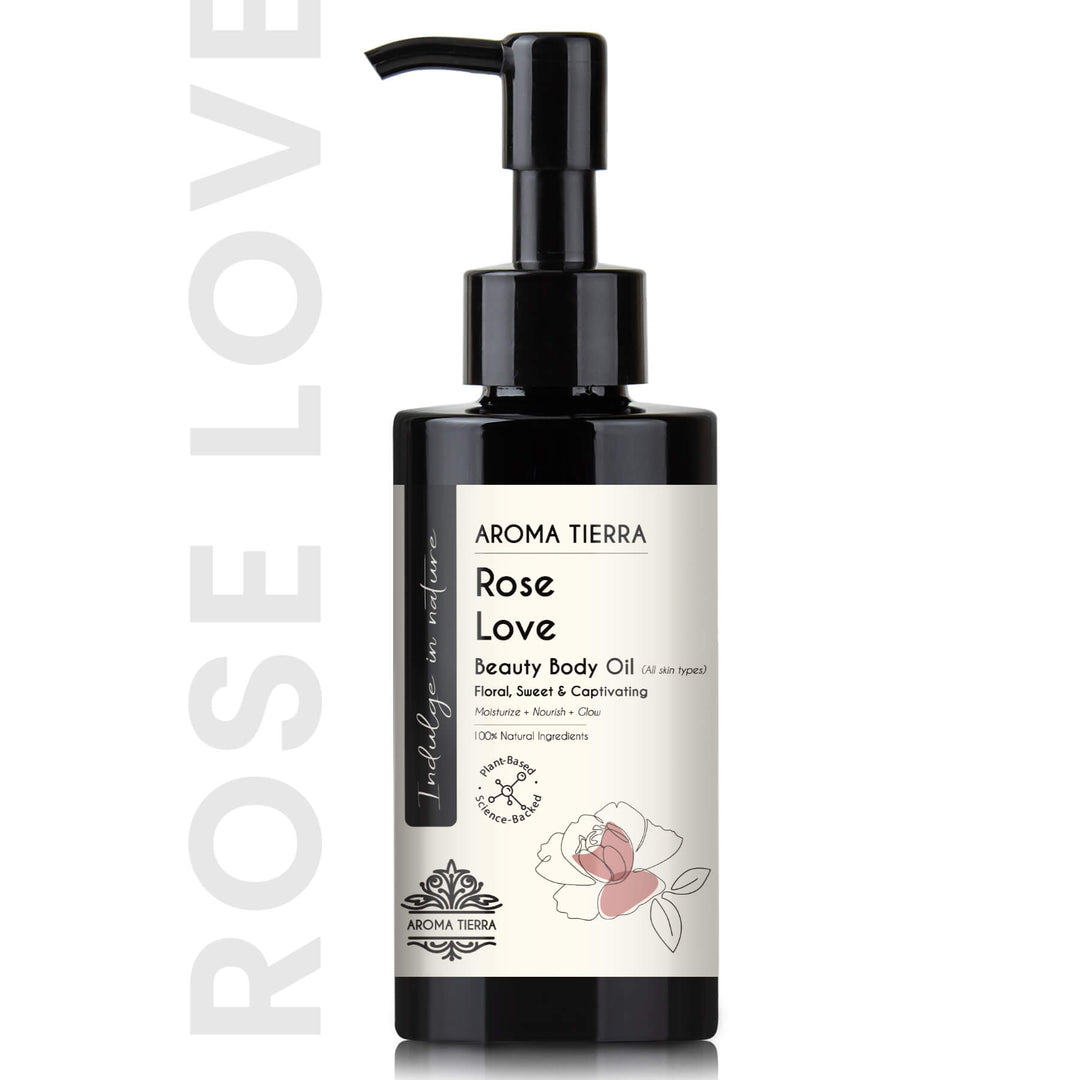 Buy Rose Love Body Oil 100ml at deensquare.com Dubai | UAE. Luxurious rose body oil for soft skin, hydration, relaxation, and wellness care.