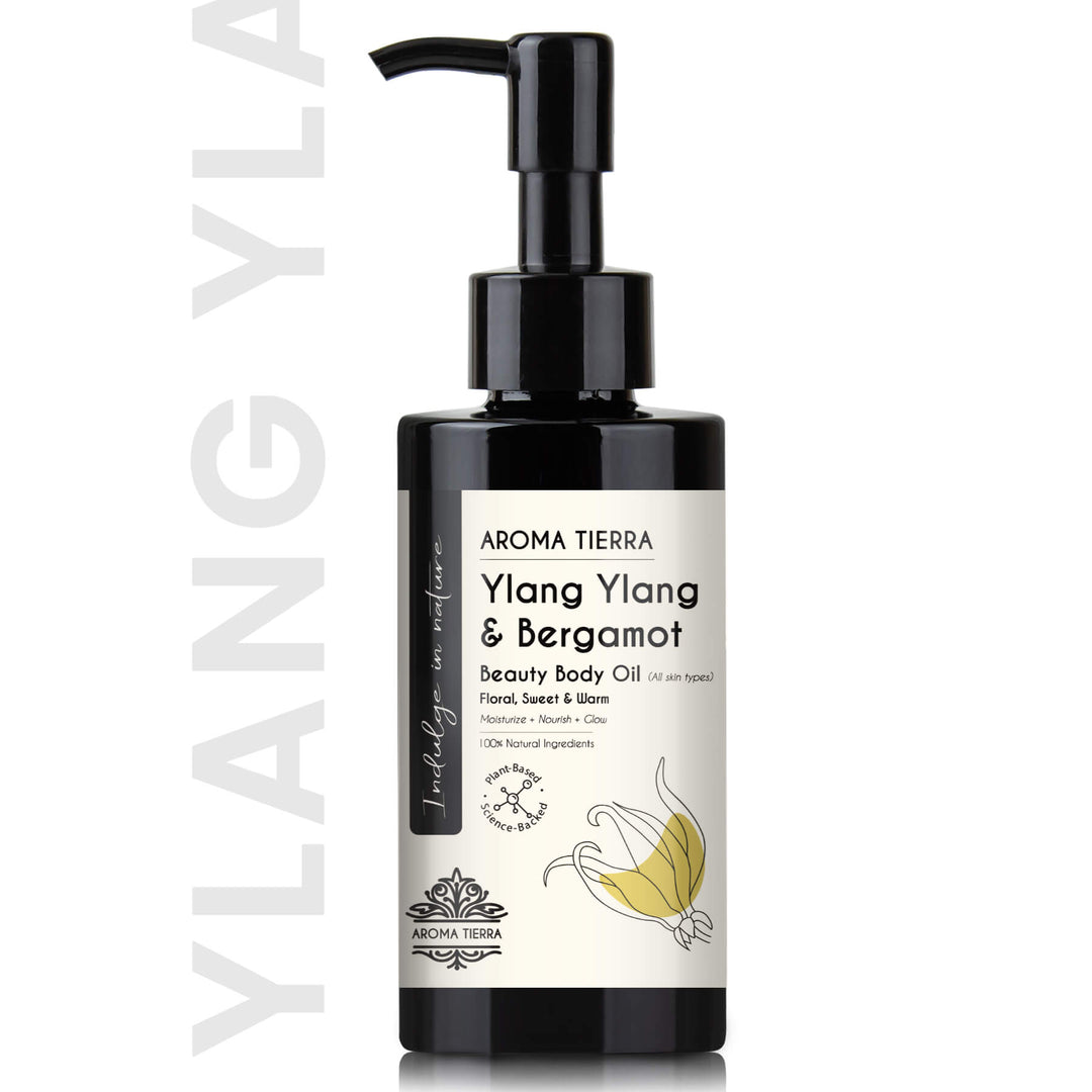 Buy Ylang Ylang &amp; Bergamot Body Oil 100ml at deensquare.com Dubai | UAE. Luxurious floral body oil for soft skin, relaxation, and wellness care.
