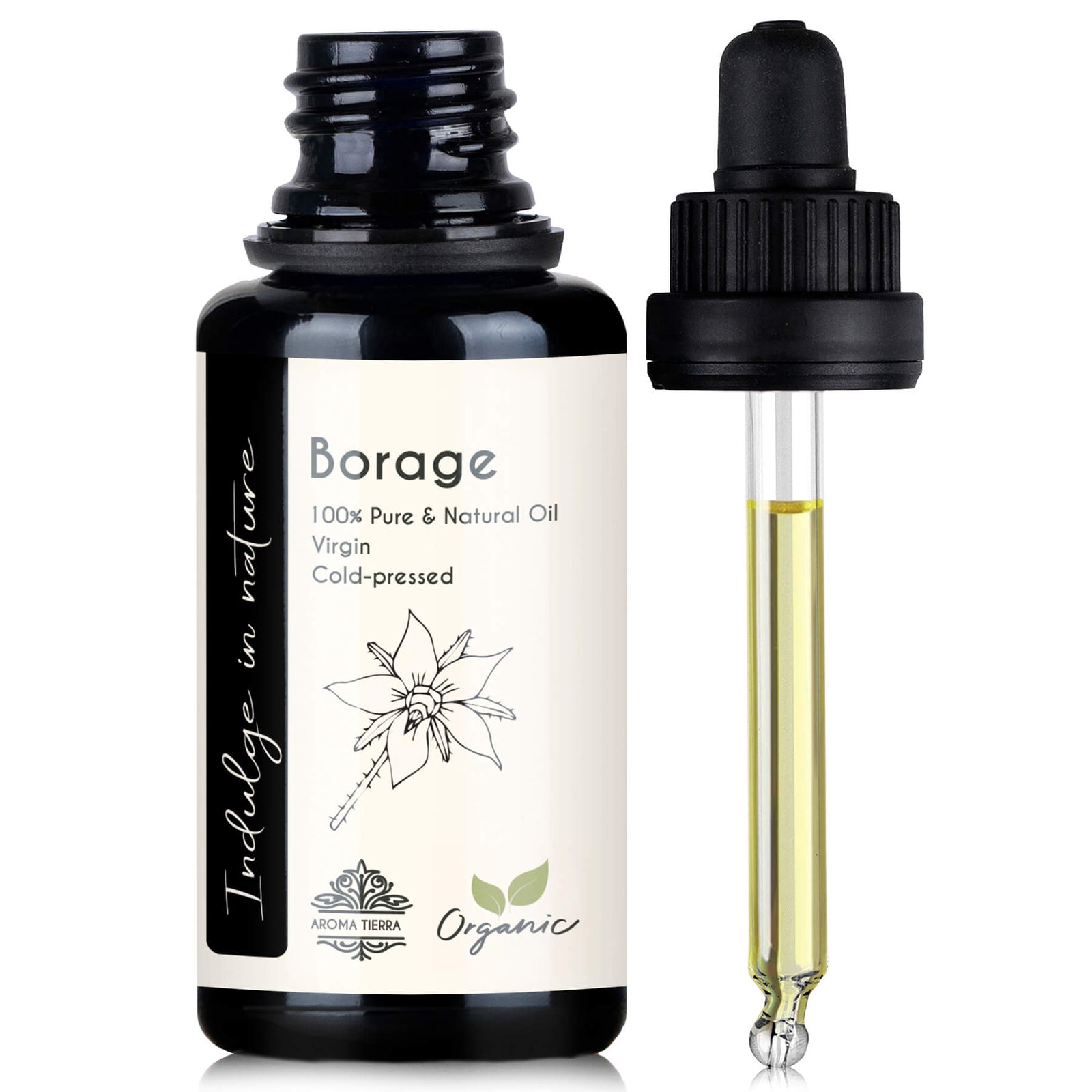 Buy Organic Borage Oil cold-pressed at deensquare.com Dubai | UAE. 100% pure carrier oil for skincare, hydration, and natural wellness use.