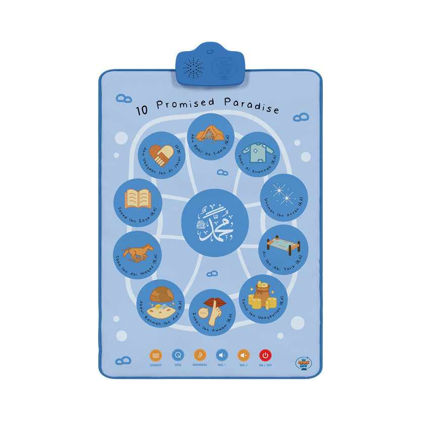 10 Promised Paradise Interactive Islamic Wall Art & Audio Mat | Learn All 10 Companions of the Prophet ﷺ