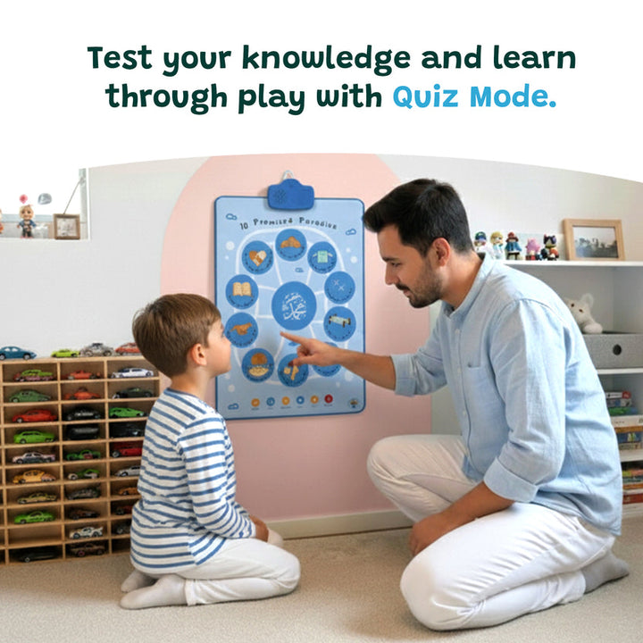 10 Promised Paradise Interactive Islamic Wall Art and Audio Poster for kids