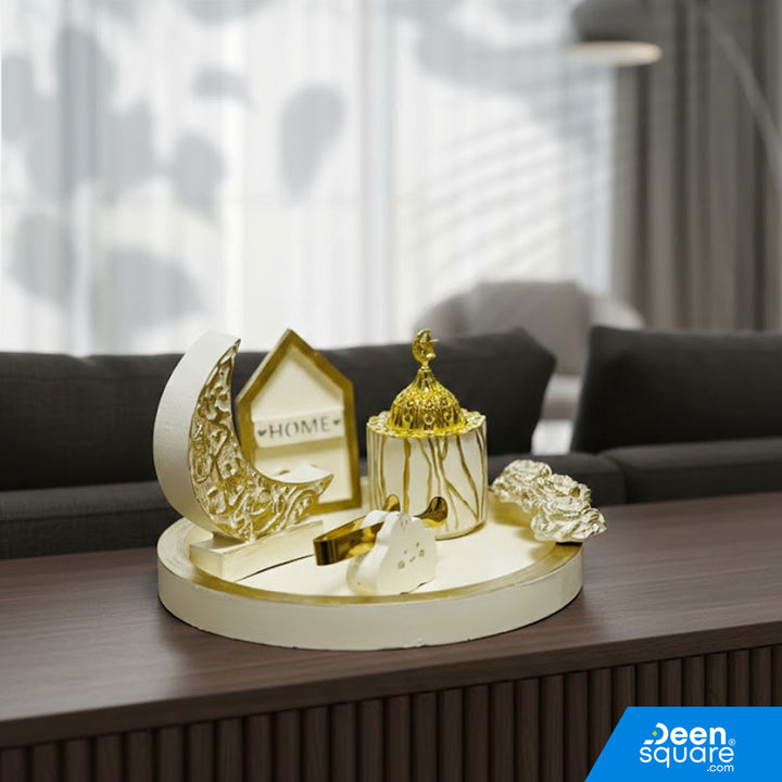 Ramadan Home Decor Set - Ceramic Collection (8 Inch Tray Set)