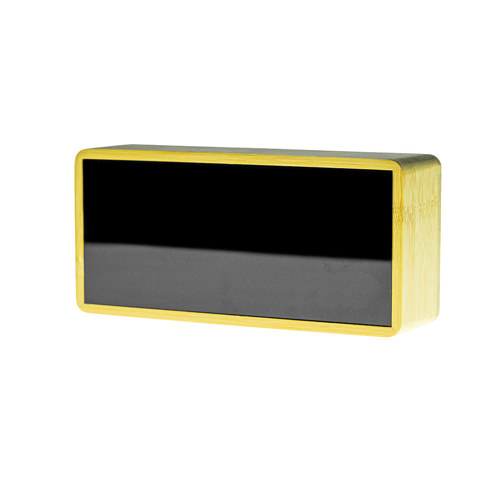 Buy Model 1299 Wooden Clock at deensquare.com Dubai | UAE. Features Bluetooth speaker, wireless charging, alarm clock, temperature &amp; humidity display.