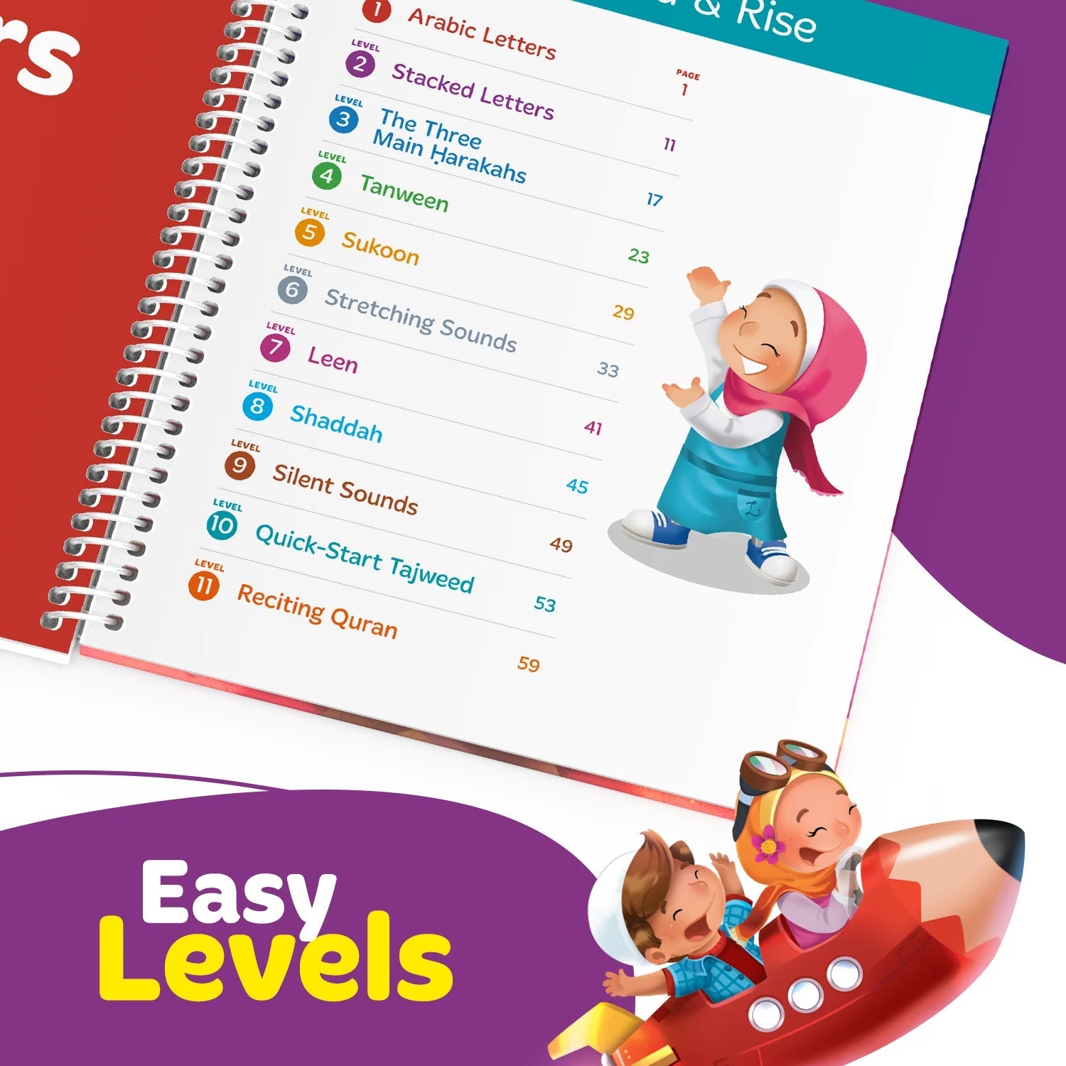 Read & Rise Qaidah (Madinah Script) - Learning Roots - Compatible with Kiitab Pen