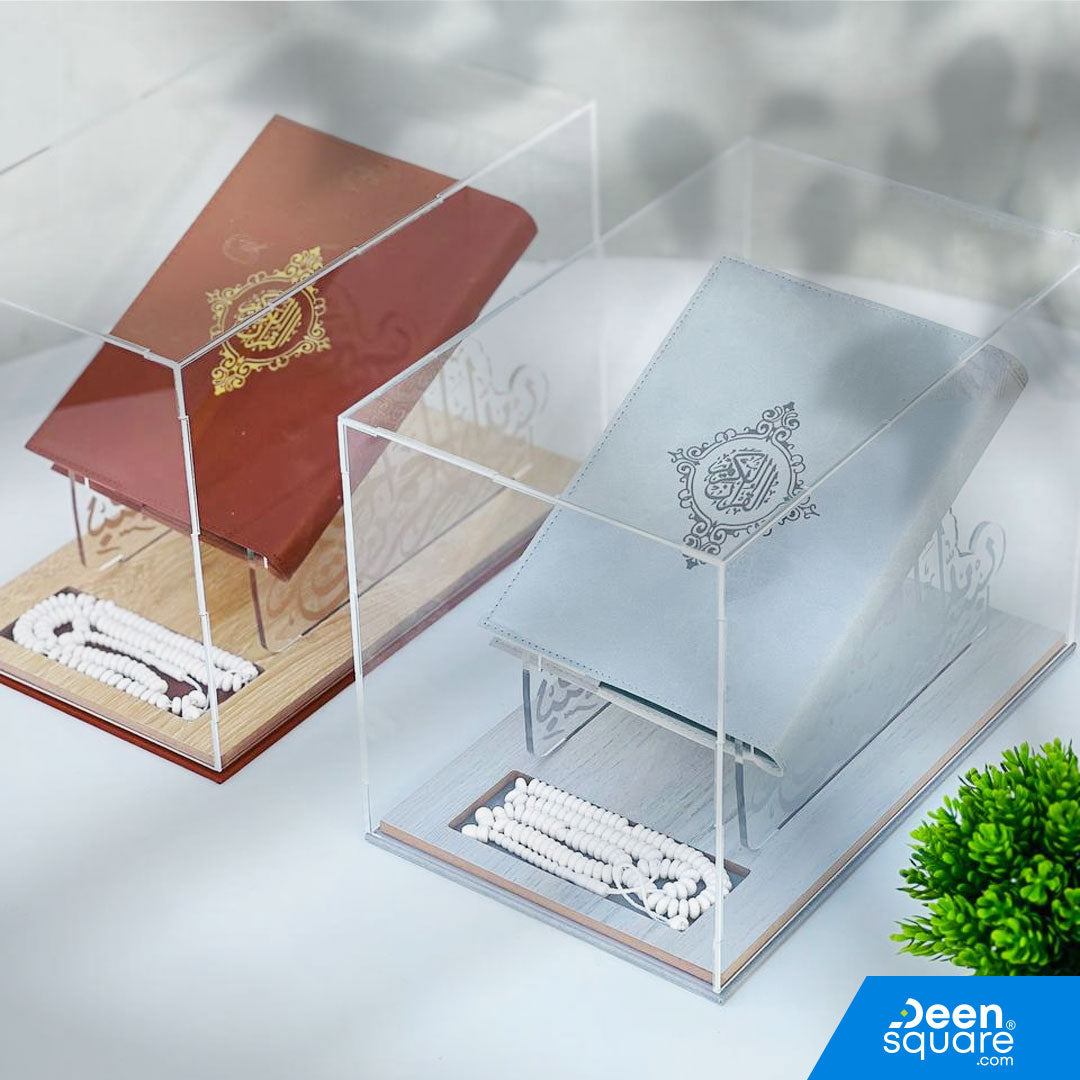 Elegant Quran & Tasbeeh with Acrylic Display Box