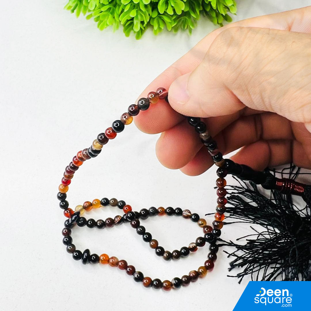 Aqeeq Misbaha – 99 Beads Small Stone Tasbeeh (Aqiq Prayer Beads)