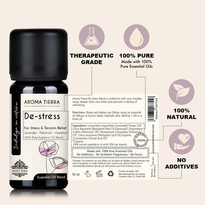 De-stress - Pure Essential Oil Blend 10 ml
