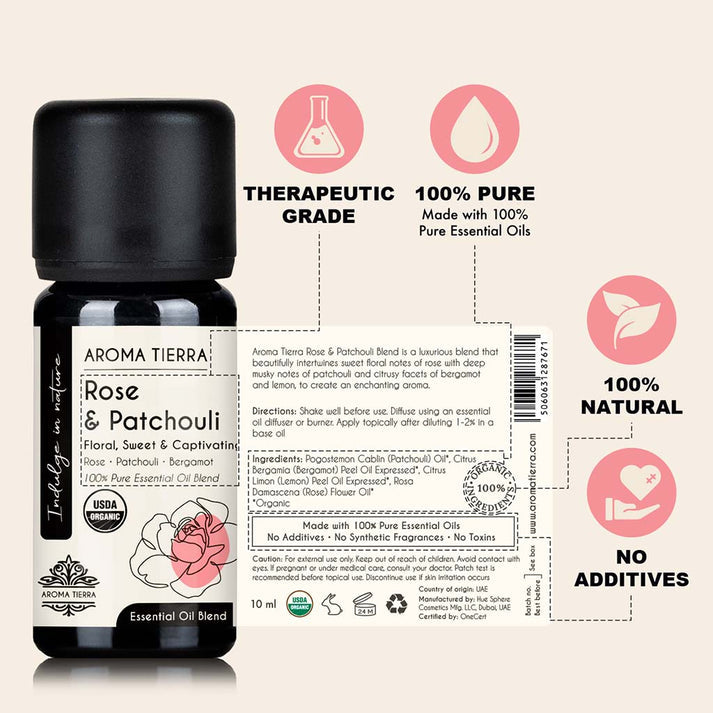 Rose & Patchouli - Pure Essential Oil Blend 10 ml