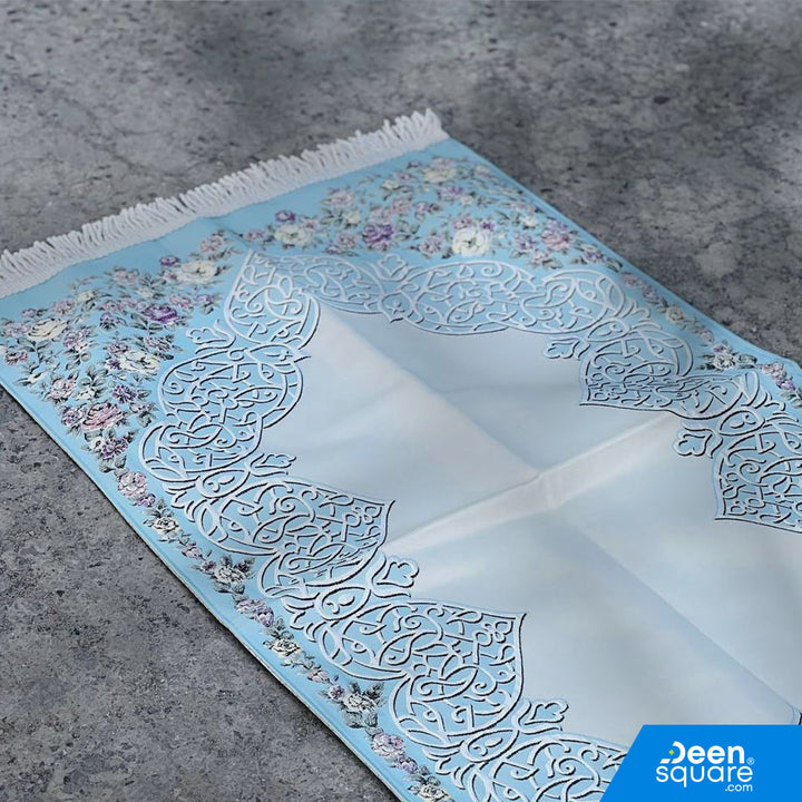 Turkish Embroidered Prayer Mat – Floral Border Design (70x110 cm)