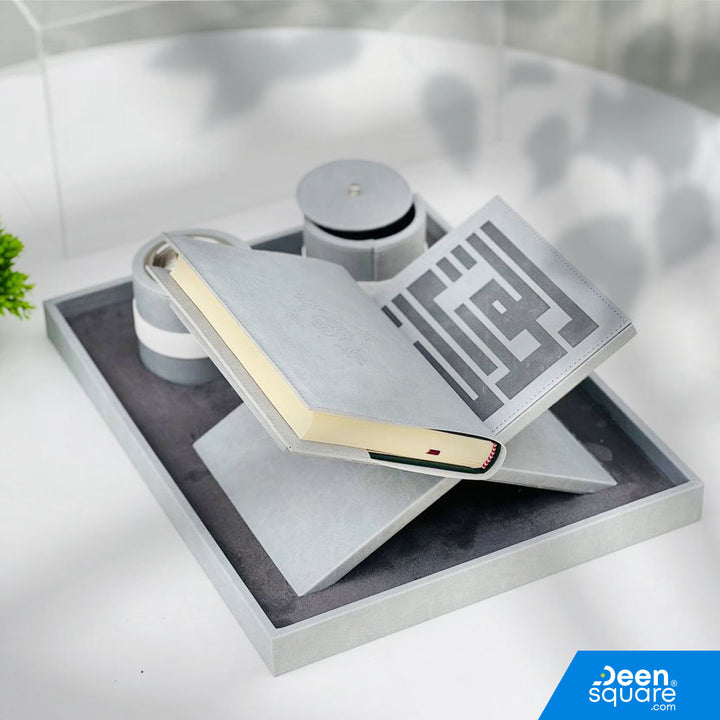 Premium Quran with Stand & Bakhoor Burner Gift Set with Acrylic Display Box