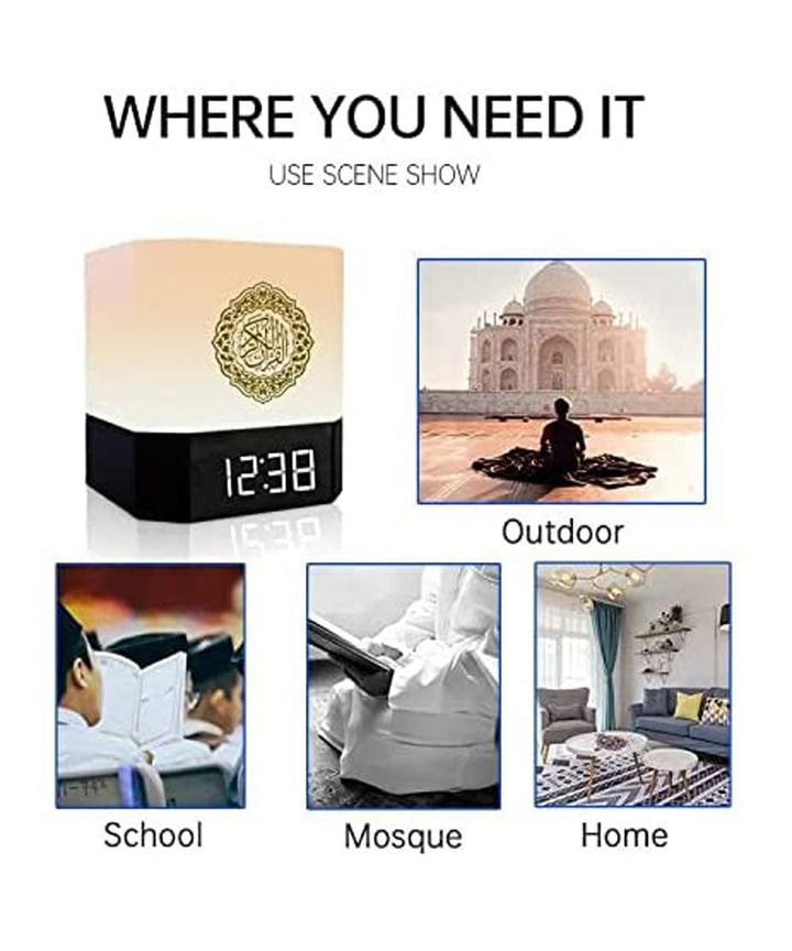 Buy Quran Speaker Cube with Azan reminder at deensquare.com. Bluetooth Islamic learning speaker available in Dubai | UAE.