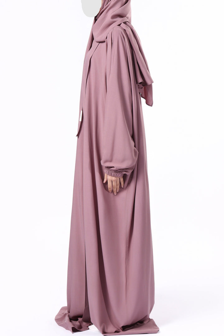 Buy premium prayer dress with attached sheila at DeenSquare.com. Fast shipping in Dubai and delivery across UAE from DeenSquare.com.