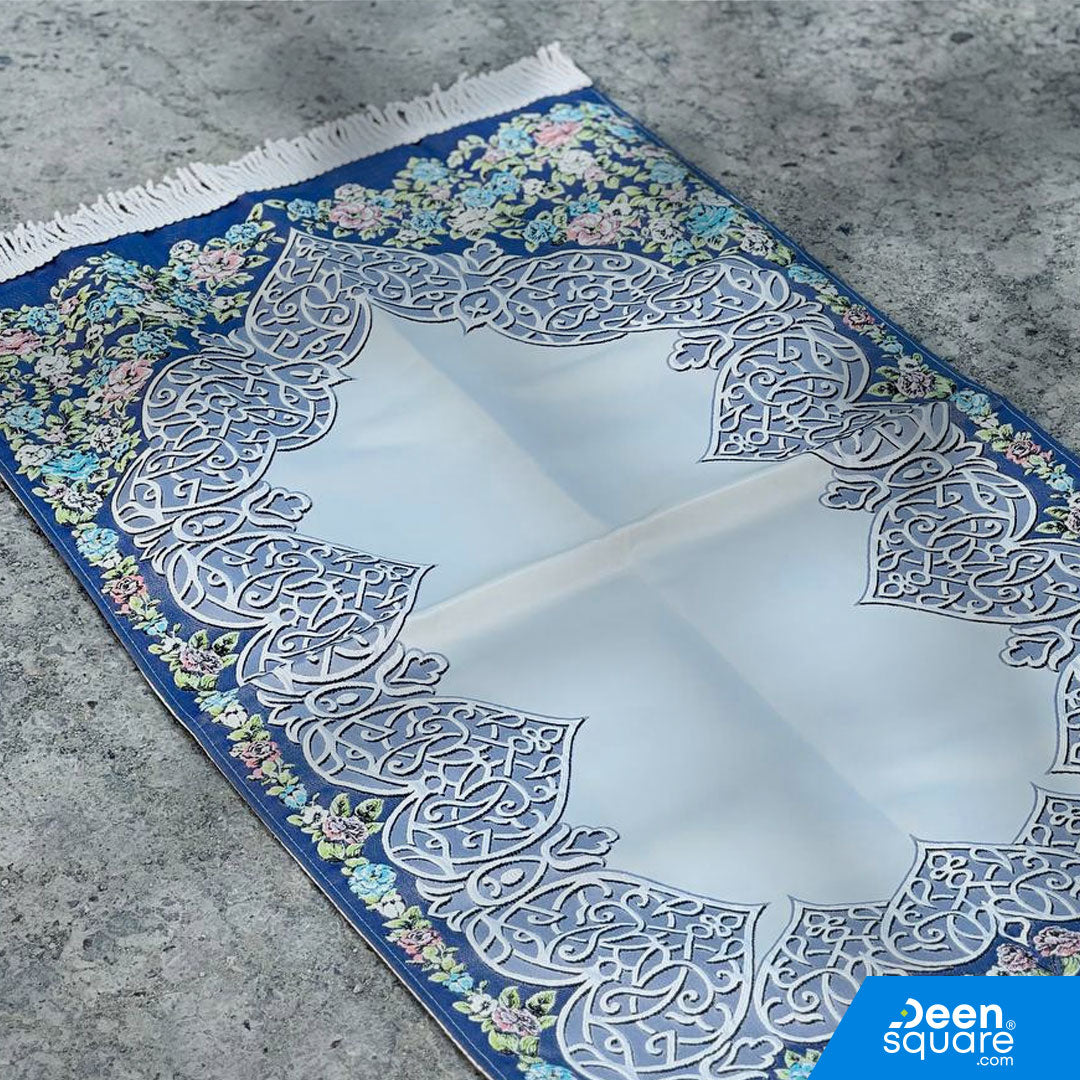 Turkish Embroidered Prayer Mat – Floral Border Design (70x110 cm)