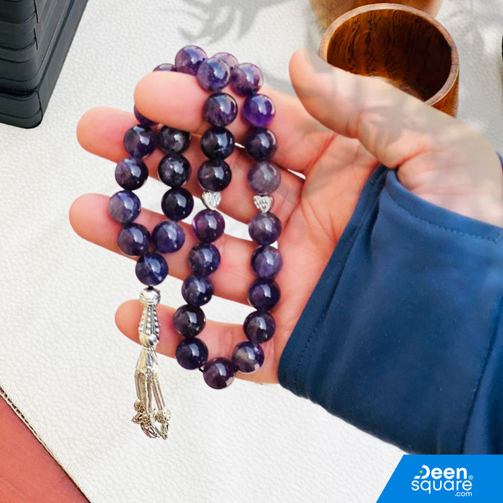 Pearl 33 beads Tasbeeh - Natural Amethyst