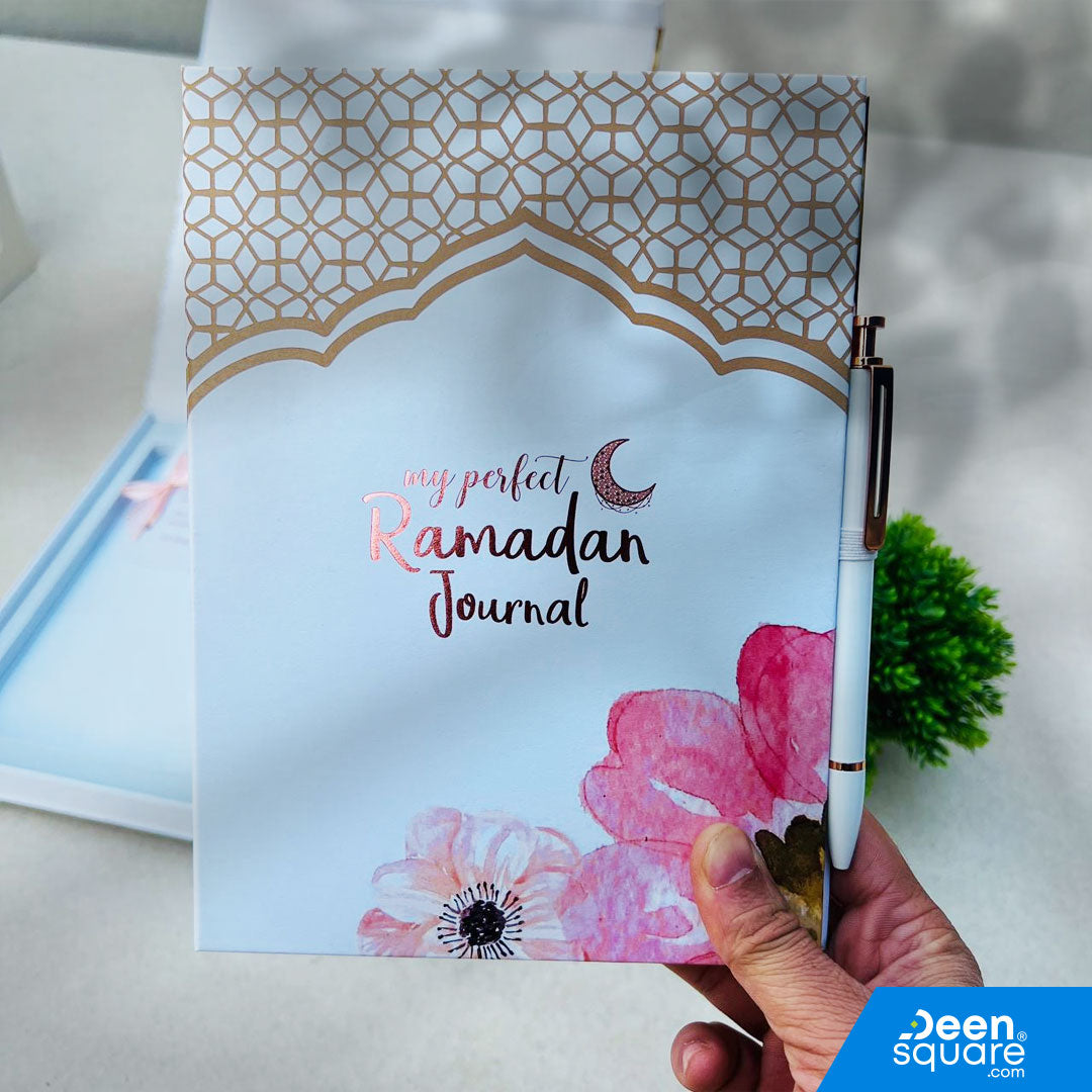 My Perfect Ramadan Journal Gift Pack – Luxury Gold-Foiled Journal with Sabr & Shukr Keepsake