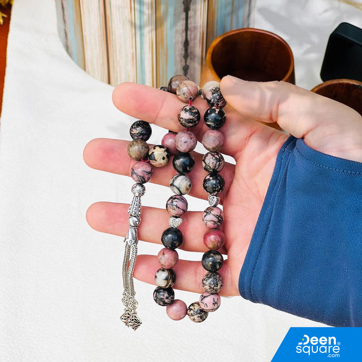 Pearl 33 beads Tasbeeh - Natural Rhodonite