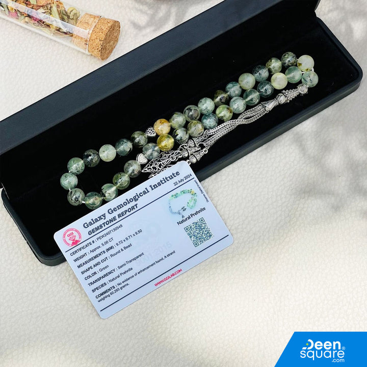 Pearl 33 beads Tasbeeh - Natural Prehnite